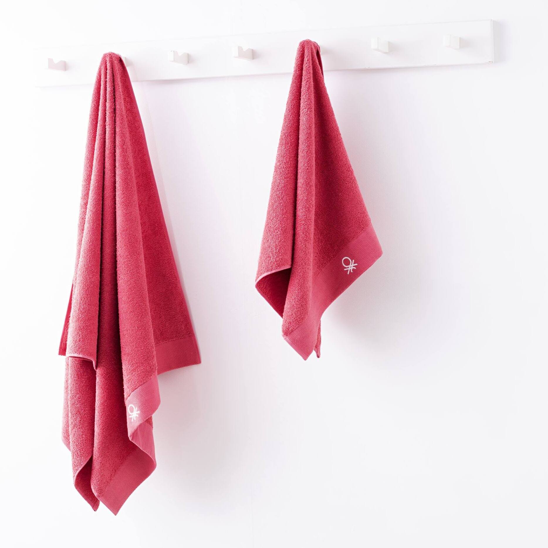 Juego de 2 toallas de baño 50x90cm + 90x150cm, rosa