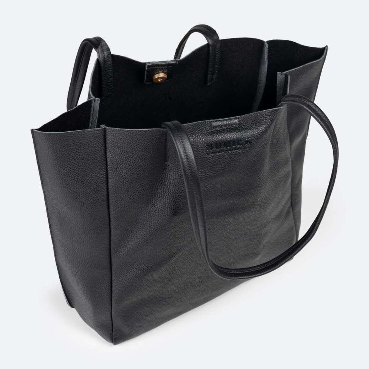 Bolso Shopper de Piel Vacuna Negro | LOFT