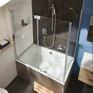 Baignoire bain douche Capsule + marche pieds