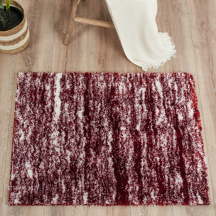 Oslo - tapis de salon abstrait design moderne à poils longs rouge