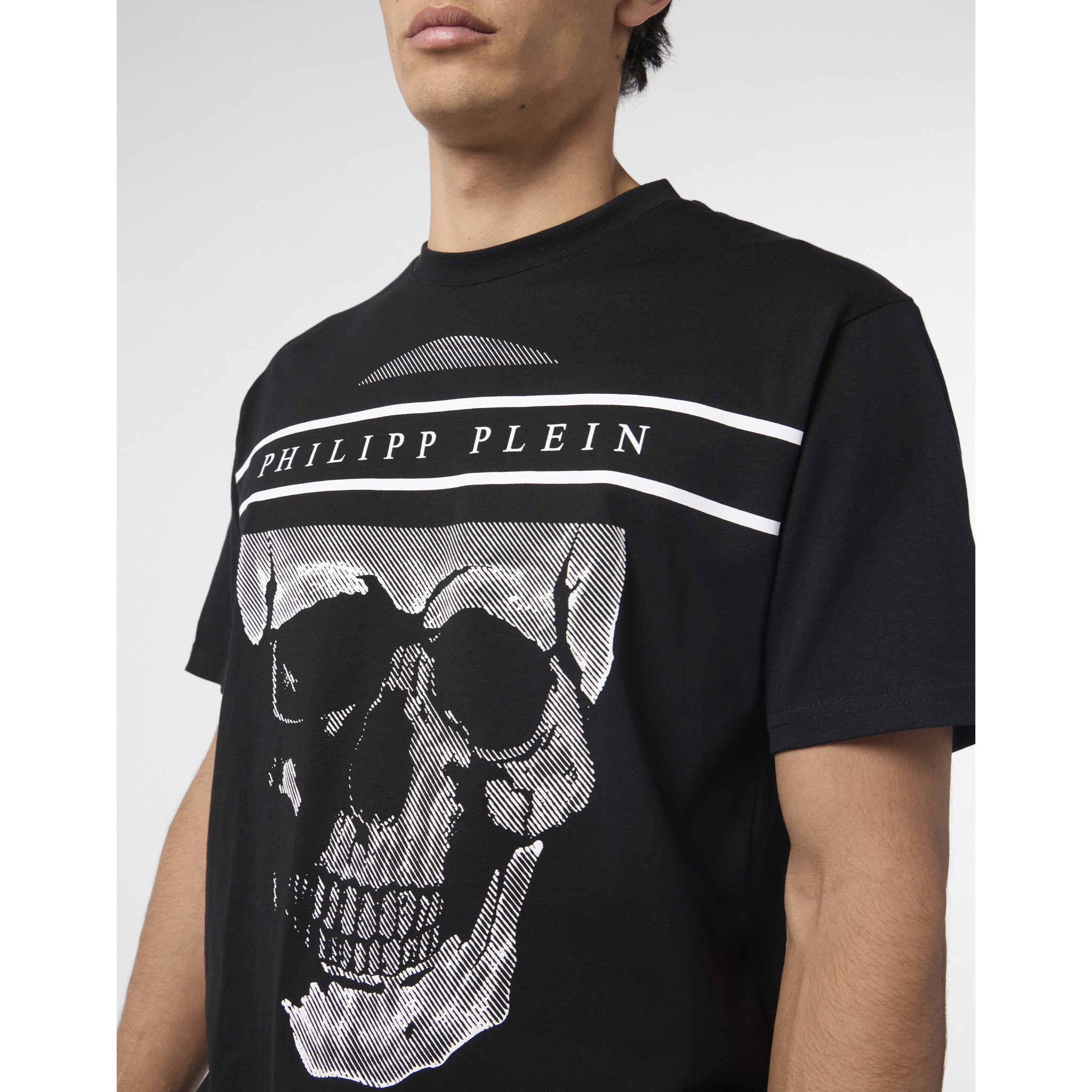 PHILIPP PLEIN Round Neck T-Shirt Skull Logo Line