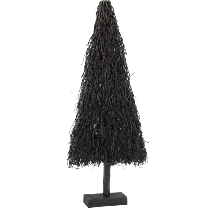 J-Line décoration Sapin De Noël Plat Branches - bois - noir - medium