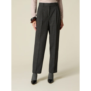 Oltre - Pantalones carrot príncipe de Gales - Gris