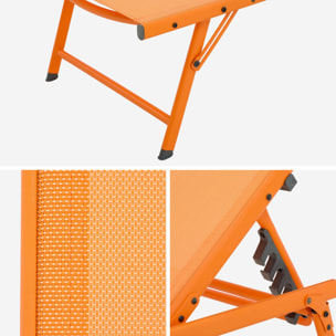 Bain de soleil acier textilène multi positions (lot de 2) TROPEA