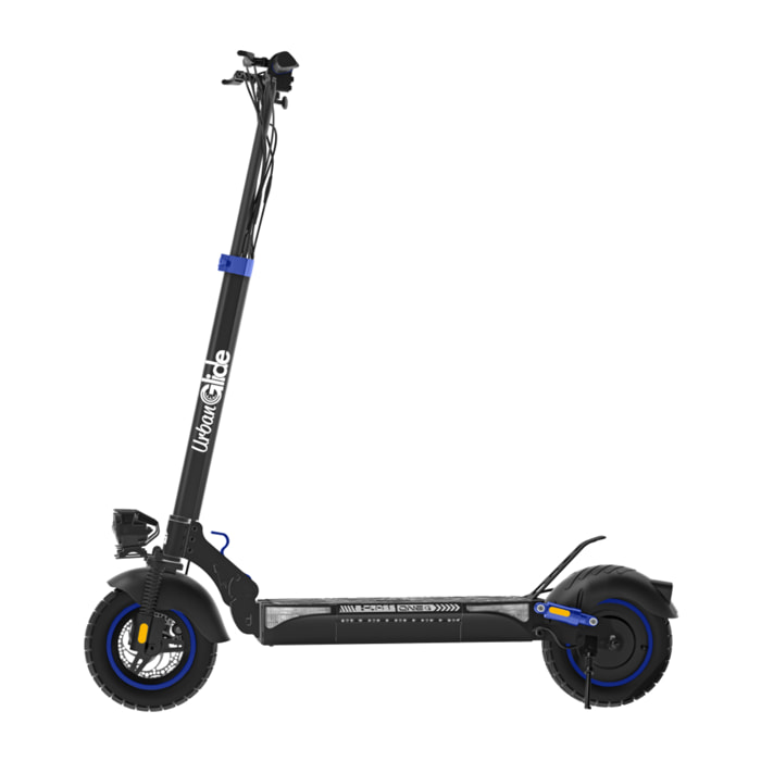 UrbanGlide eCross One Bleu, autonomie 50 km, avec double frein à disque et clignotants intégrés