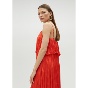 Vestito midi con volant