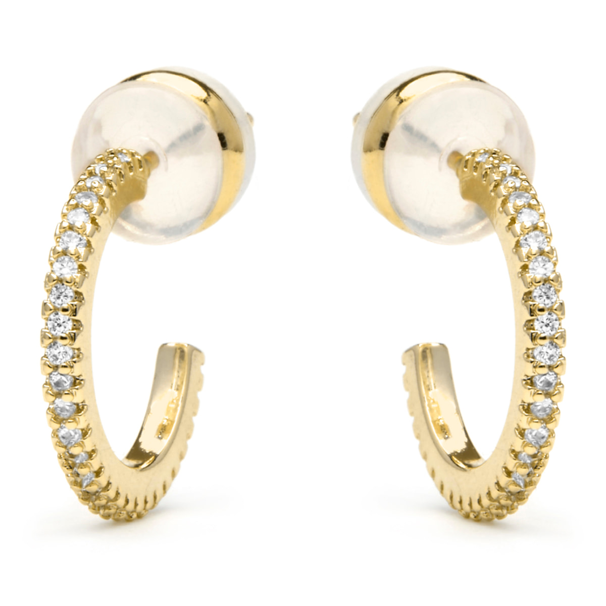 Pendientes acabado oro amarillo de 18k y Circonita Brillante