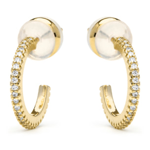 Pendientes acabado oro amarillo de 18k y Circonita Brillante