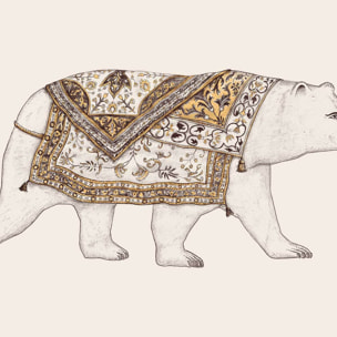 Affiche enfant ourse blanche  Affiche + cadre en bois - Chêne