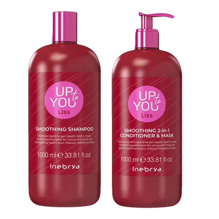 INEBRYA Kit Up To You Liss Smoothing Shampoo 1000ml + 2 In 1 Conditioner & Mask 1000ml