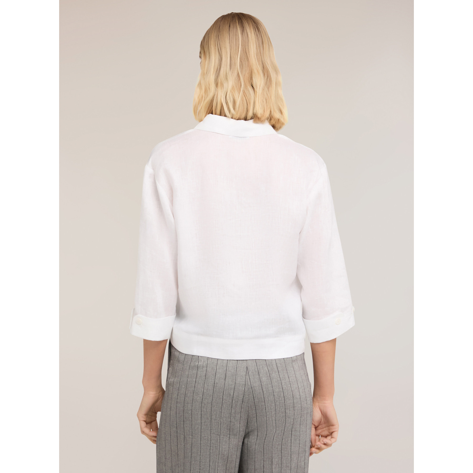 Motivi - Camicia boxy in lino - Bianco