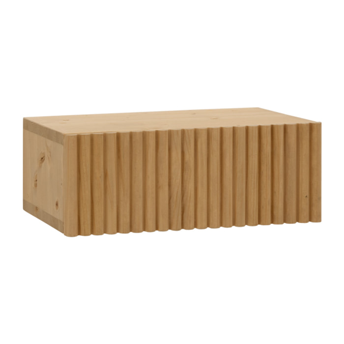 Table de chevet en bois massif flottant ton chêne moyen de 40cm Hauteur: 15 Longueur: 40 Largeur: 25.5