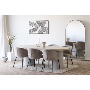 Vaso coppa in cemento marrone e beige con base a colonna ø20,5x18,5 cm