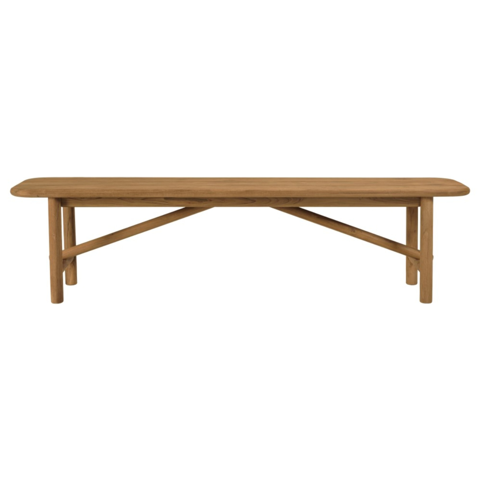 COLINE - Banc de jardin 180x40cm en bois de teck recyclé couleur naturelle