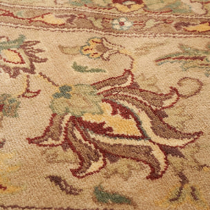 Authentique grand tapis d'orient rond entiérement noué à la main