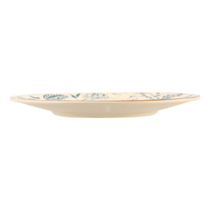 Lot de 6 assiettes plates en porcelaine blanche 27cm BOTANIC
