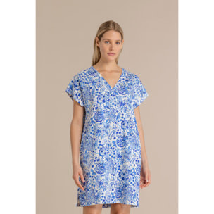 Abitino donna in cotone con scollo a V articolo acquerello Noidinotte