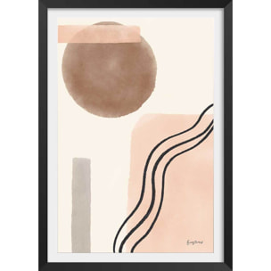 Affiche Graphisme inspiration 50's Affiche + cadre en bois - Noir