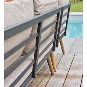 CAMINO - Salon de jardin d'angle 5 places - Acacia