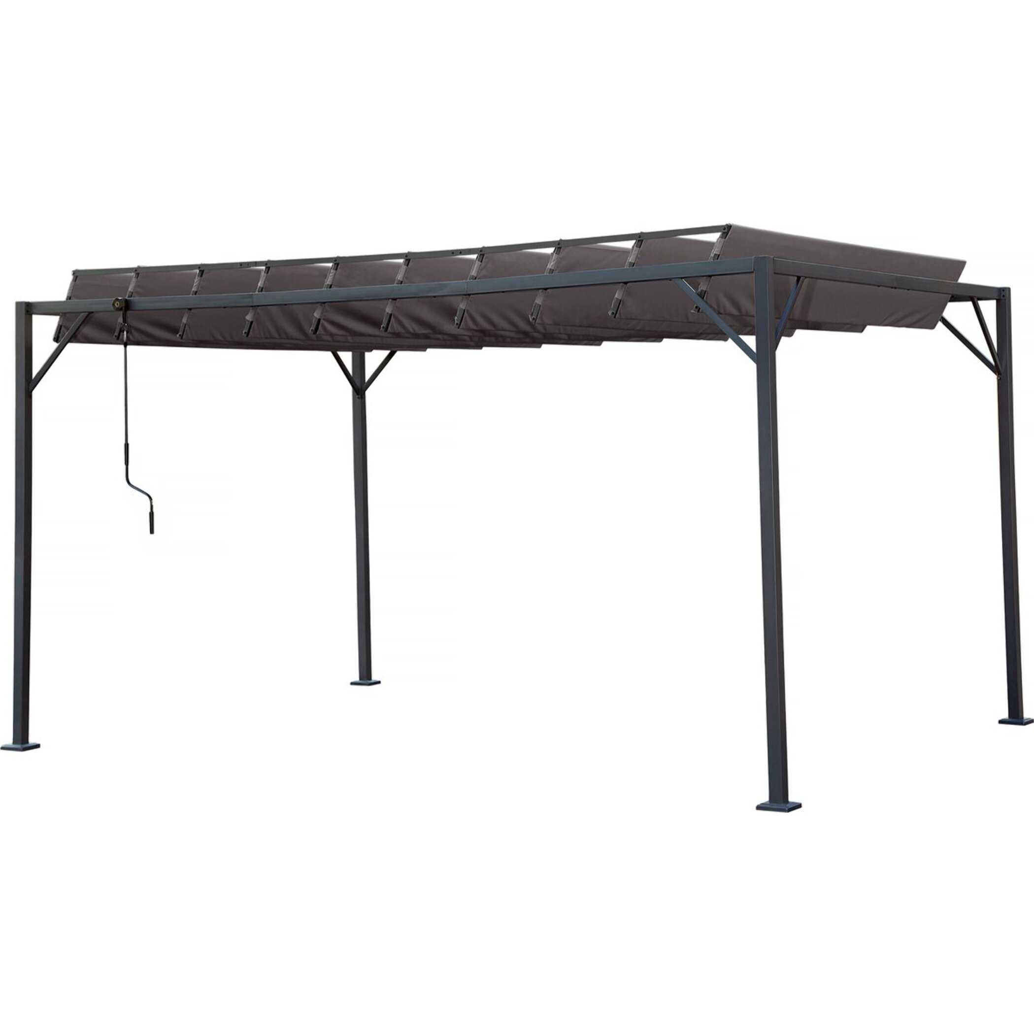 Pergola bioclimatique en tissu "Lodge" 3 x 4 m - Anthracite