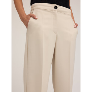 Motivi - Pantalones cropped de crepé - Blanco