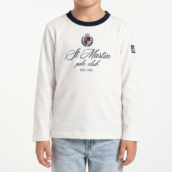 T-shirt maniche lunghe con stampa logo