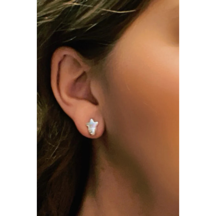 Pack de pendientes estrella mini en plata 10µ y dorado