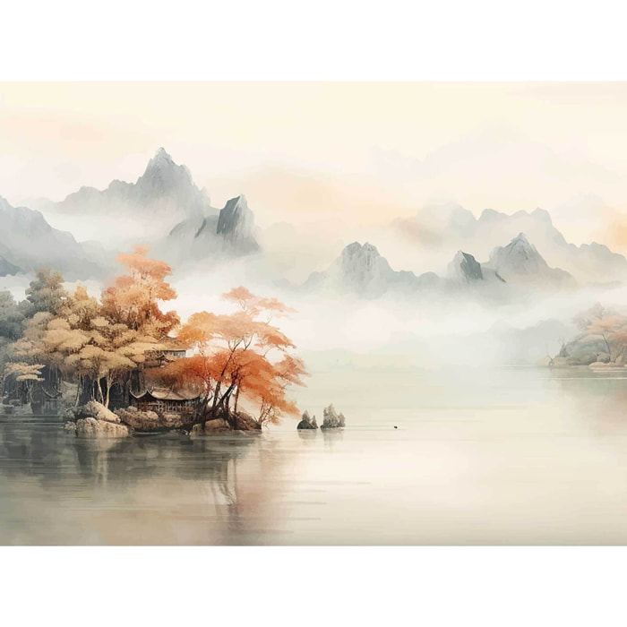 Papier peint panoramique paysage asiatique Intissé