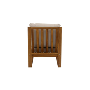 Salon de jardin d'angle 6-8 places en bois massif avec coussins déhoussables taupe SALSA