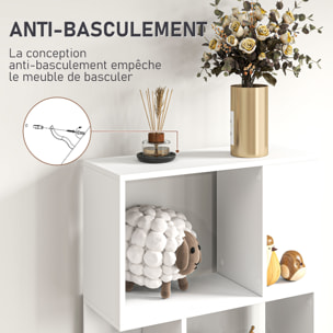 Bibliothèque étagère meuble de rangement design contemporain en S 5 étagères 60L x 24l x 185H cm blanc