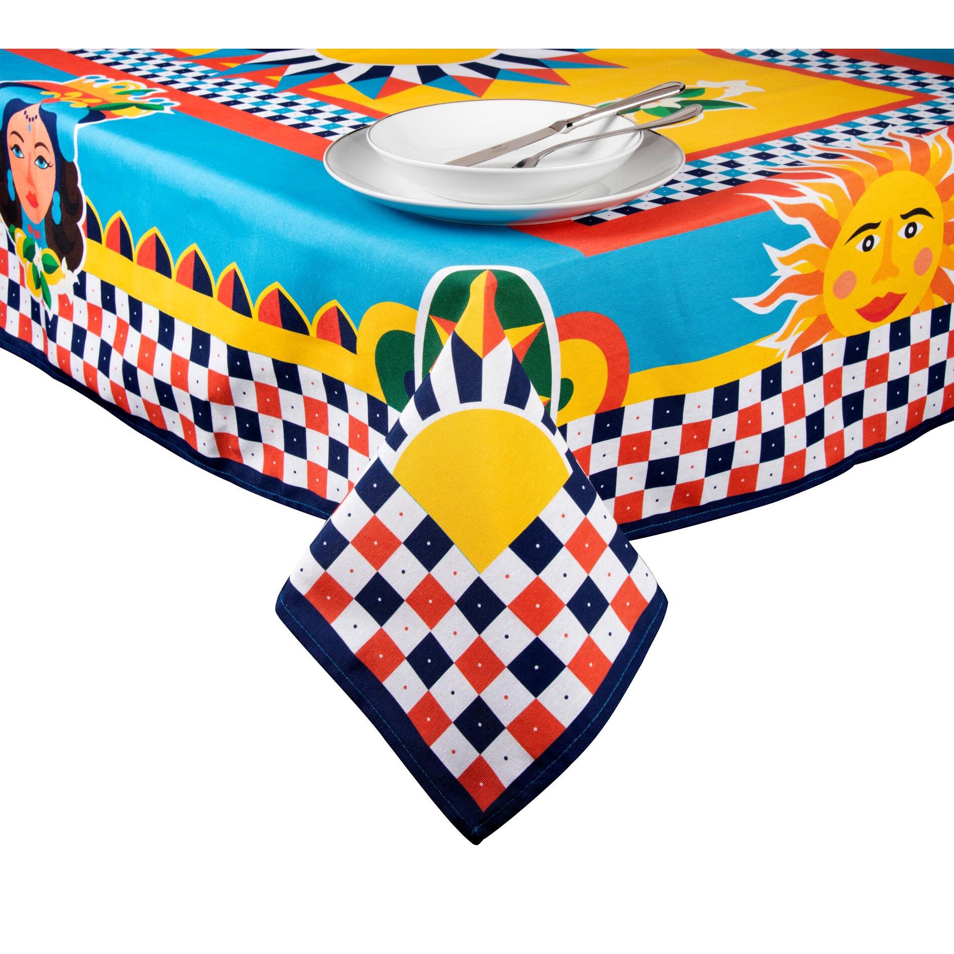 Nappe 140x180 cm Excelsa – Sicilian Rhapsody, Coton et Polyester Multicolore