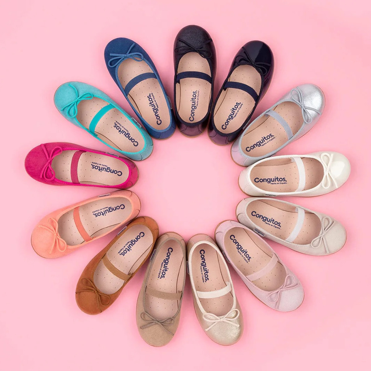 Bailarinas básicas blancas de charol para niña