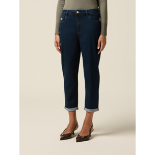 Oltre - Jeans boyslim de lavado azul oscuro - Azul