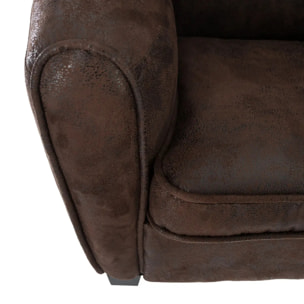 Fauteuil club enfant - effet cuir vieilli