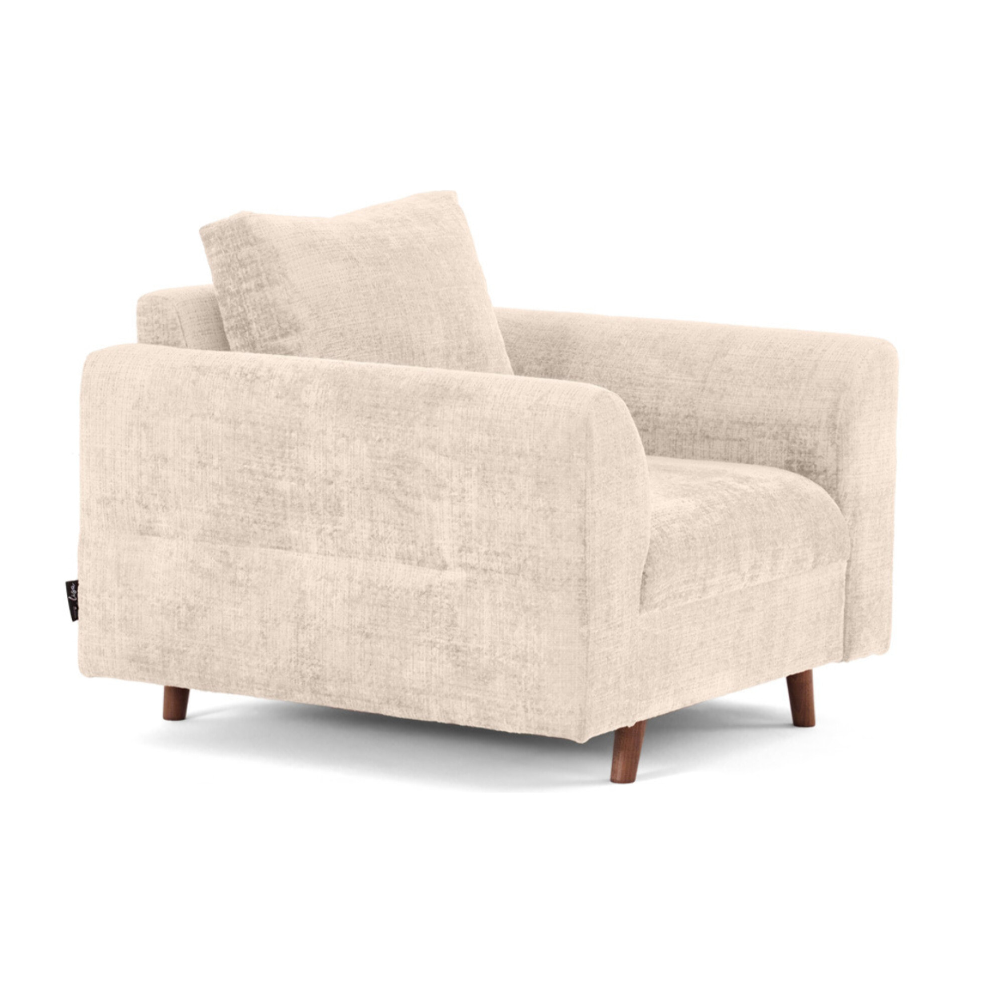 Rune - fauteuil en velours texturé - Beige
