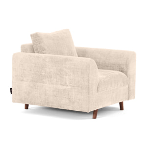 Rune - fauteuil en velours texturé - Beige