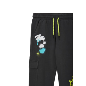 Pantalone ginnico cargo con graffiti