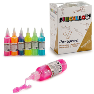 Flacone con dosatore glitter 80 g. colori casuali.