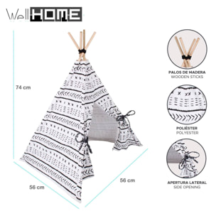 Well Home Carpa-Tipi para mascotas de lona 56x56x74cm