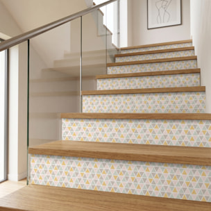 Stickers adhésifs escalier carrelages | Sticker Autocollant contremarche Carreaux de ciment carrelages adhésif - ADABYR