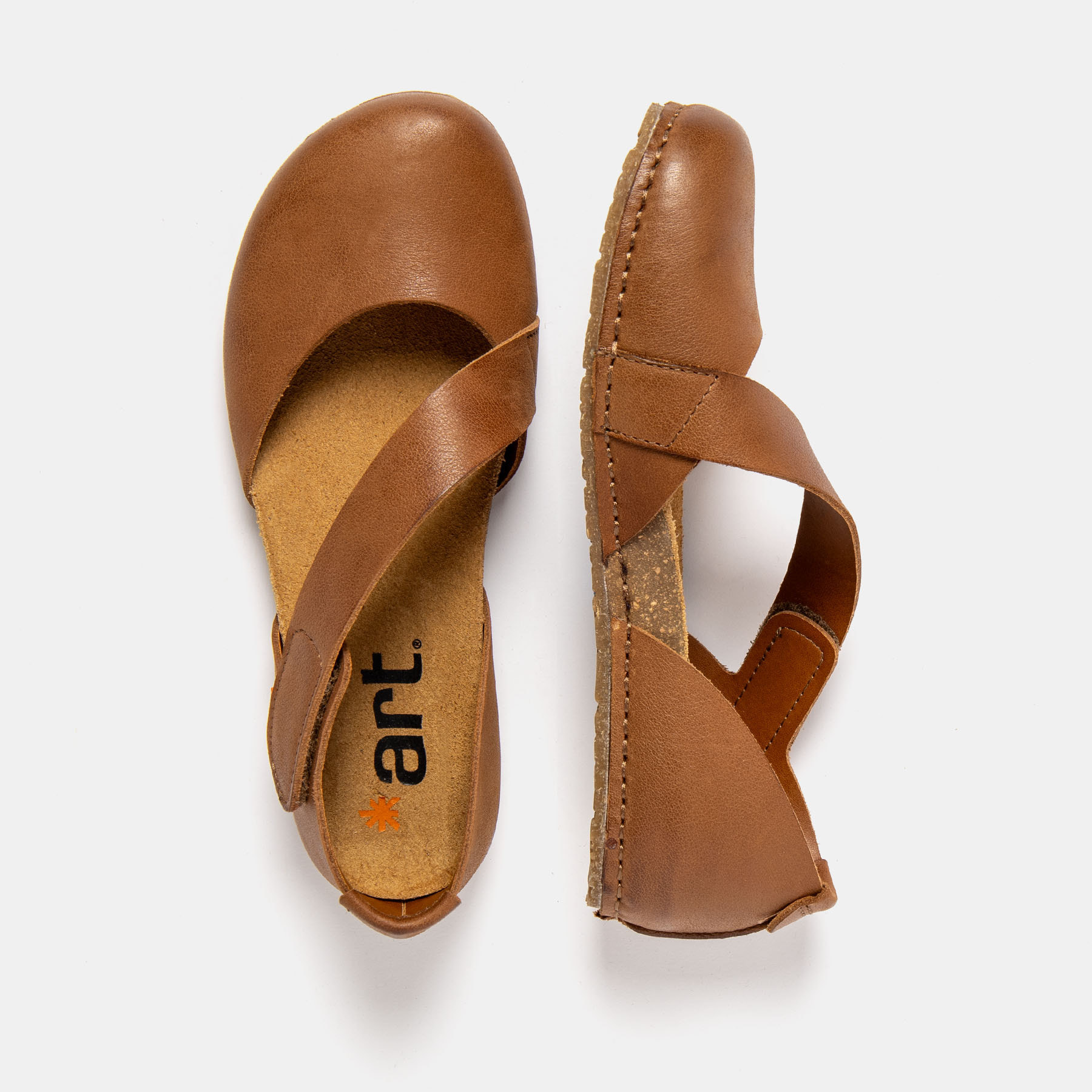 Sandalias 0384 ROMA CUERO/ CRETA color Cuero