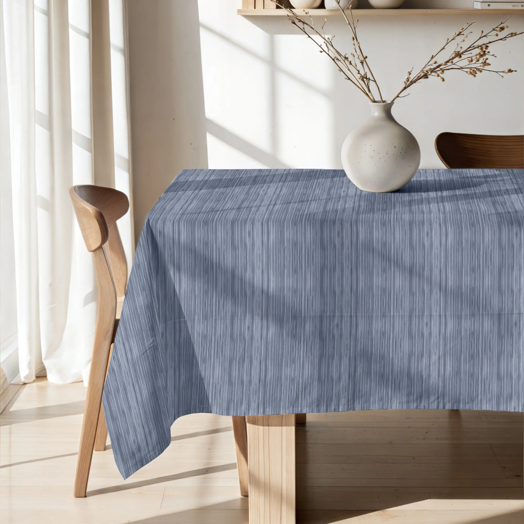 Nappe anti-taches 100 % coton Lesa 125 Steel Blue