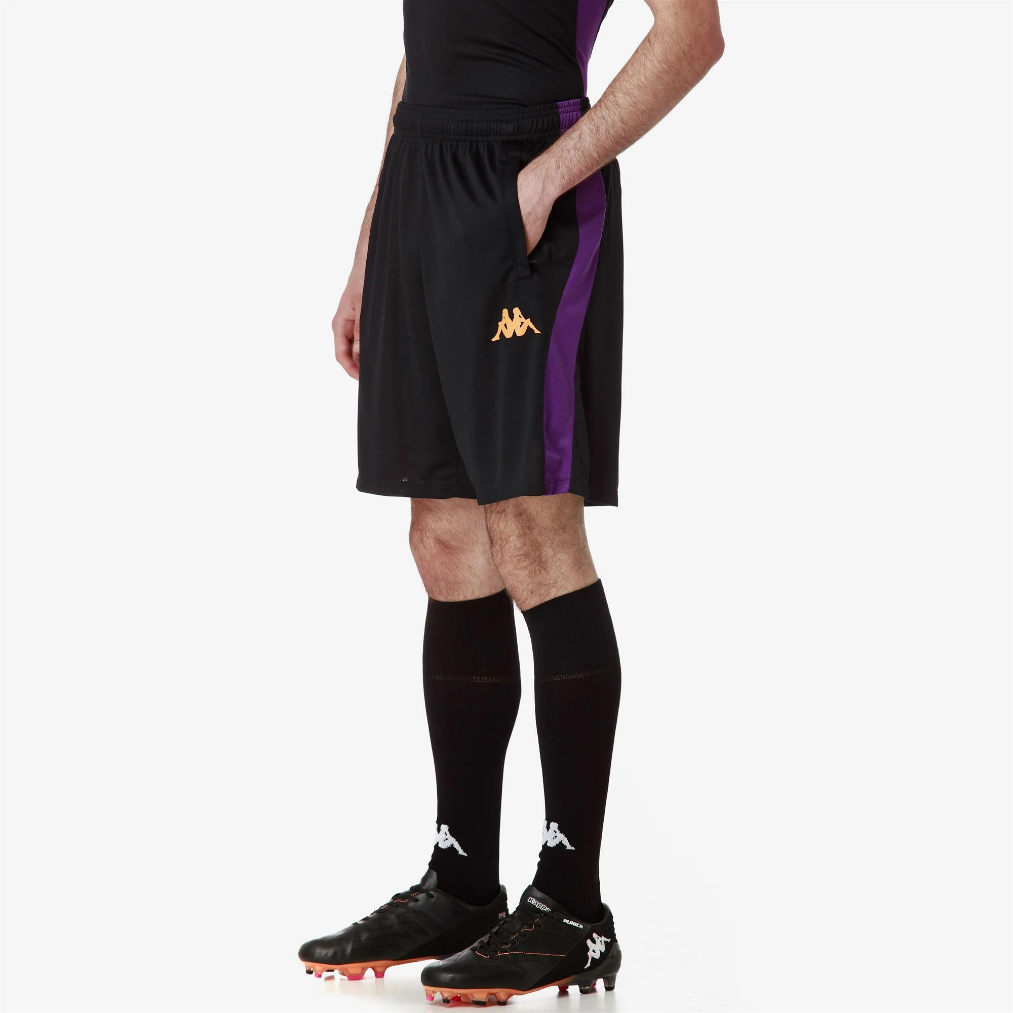 Kappa - Pantaloni Corti Bambino Nero - Ahorazip Pro 8 Fiorentina