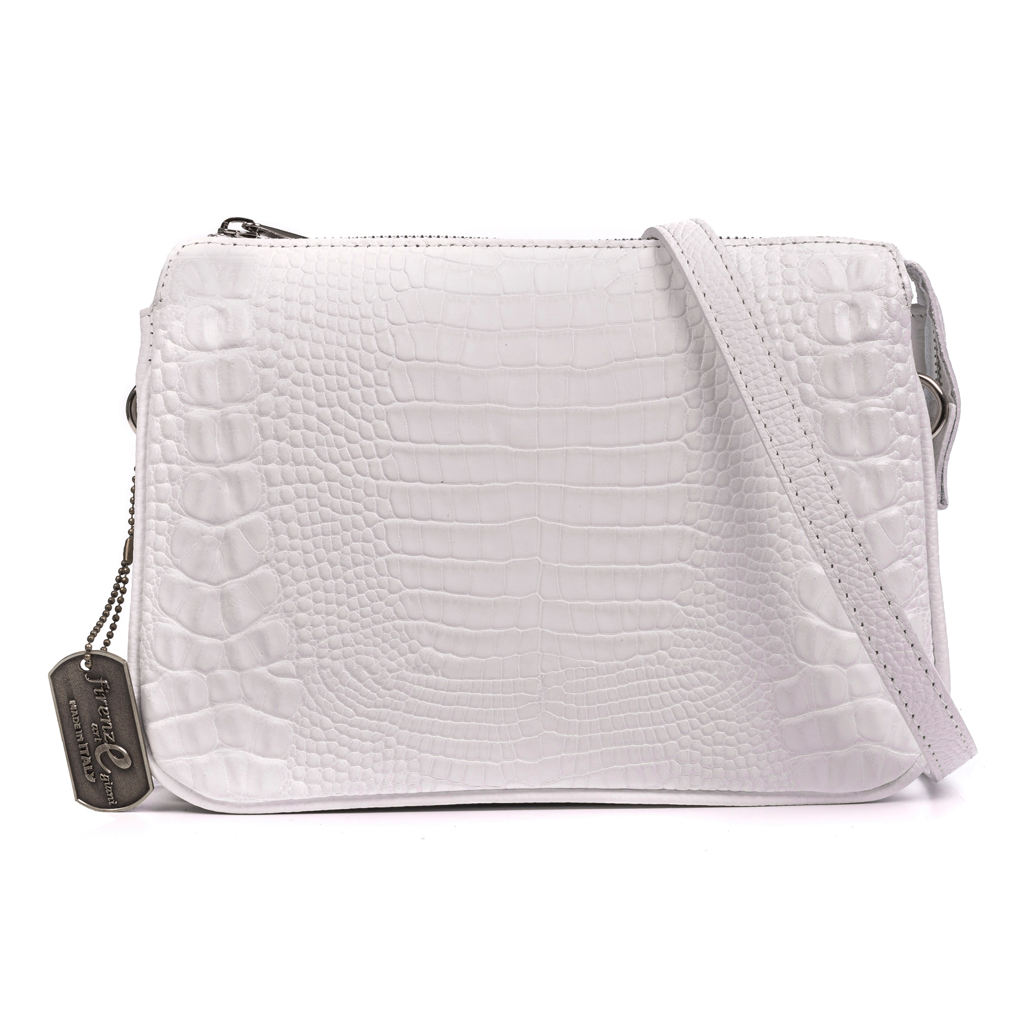 Arzergrande bolso bandolera piel auténtica dollaro con parte frontal grabado cocodrilo