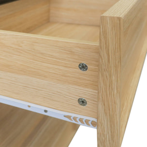 Commode de rangement effet bois 6 tiroirs naturel L 120 x P 43 x H 75cm - Kuba