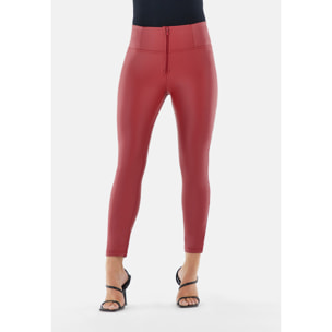 Pantaloni push up WR.UP® 7/8 superskinny vita alta similpelle