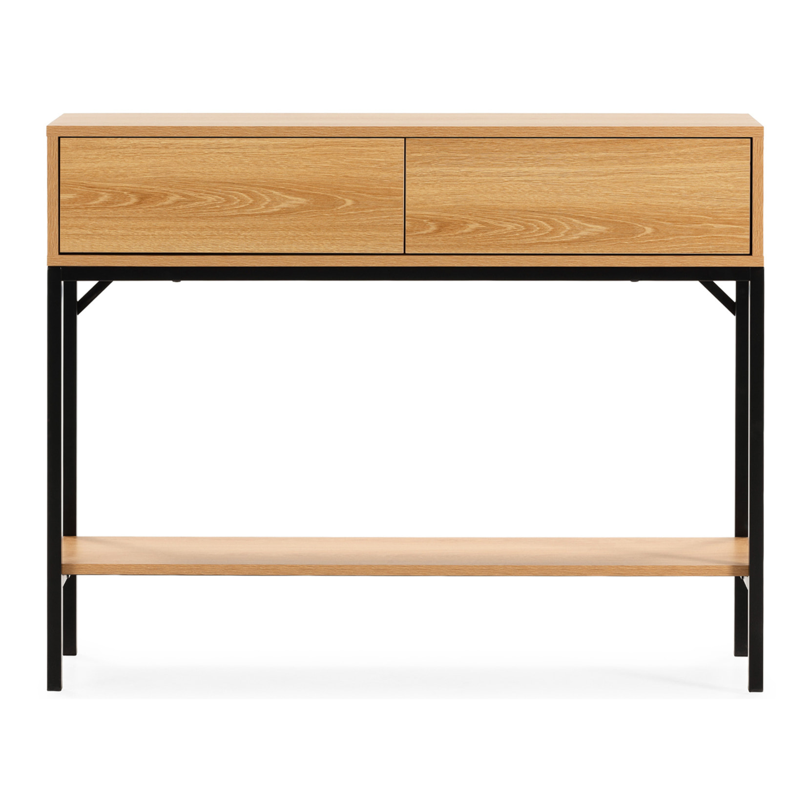 Mesa consola Auri 2 cajones efecto Roble