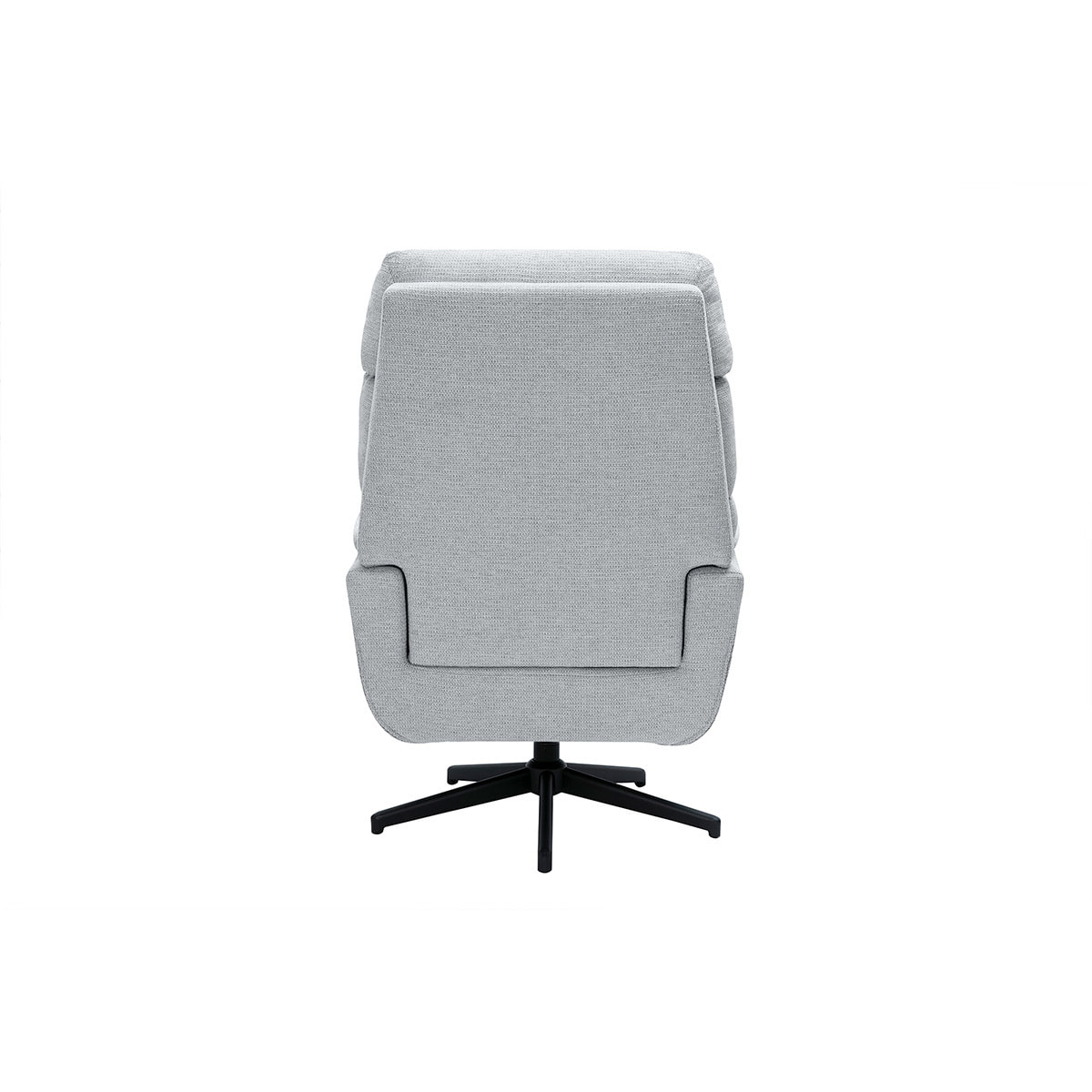 Fauteuil pivotant en tissu chenille gris et métal noir JONAH
