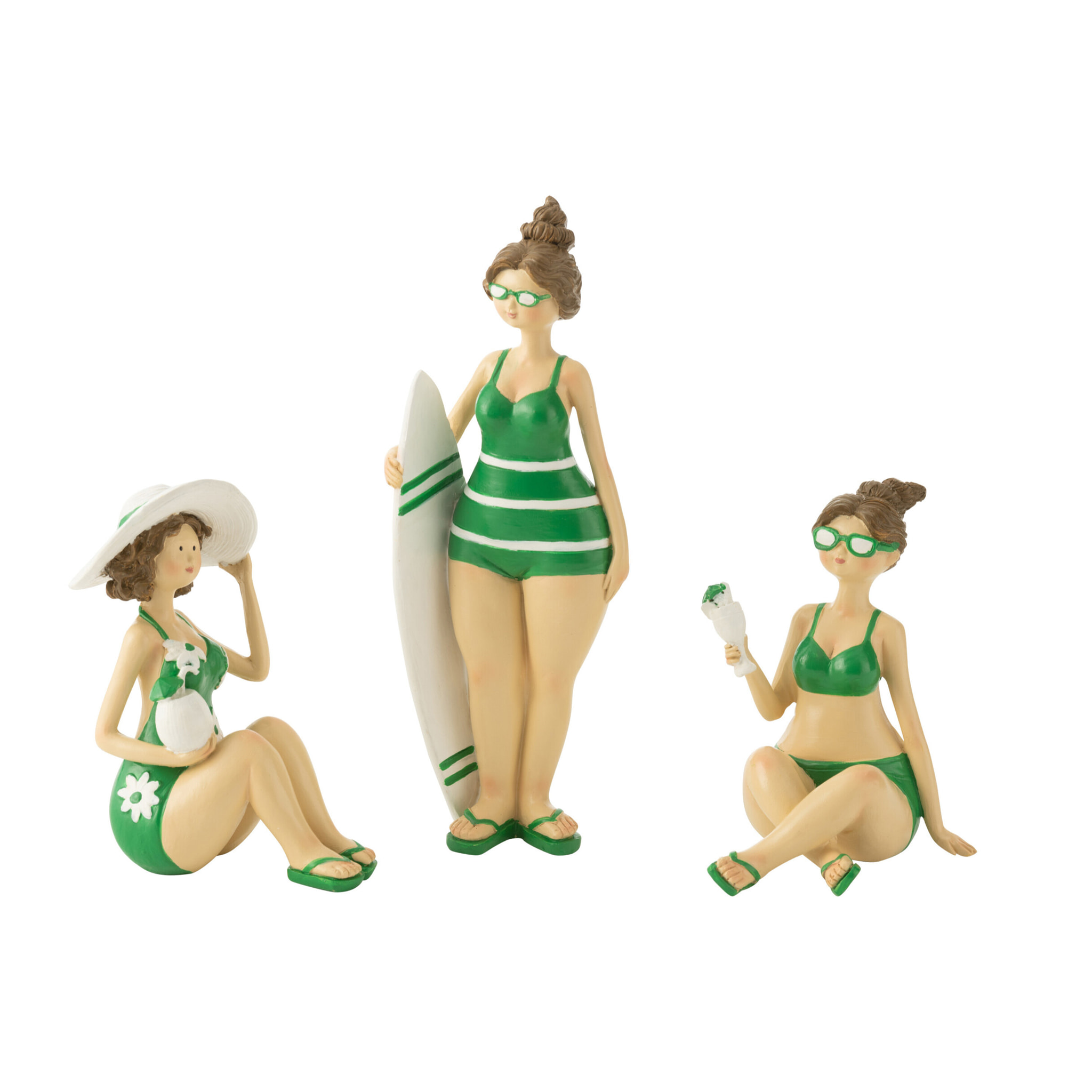J-Line figurine Baigneuse - polyrésine - vert - 3 pcs