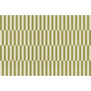 Alfombra de vinilo Dynamic Verde Oliva 133x200 cm -PVC antideslizante, vinilica para cocina o salón, lavable, estilo abstracto